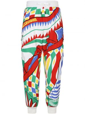 Pantaloni din bumbac cu imagine Dolce & Gabbana