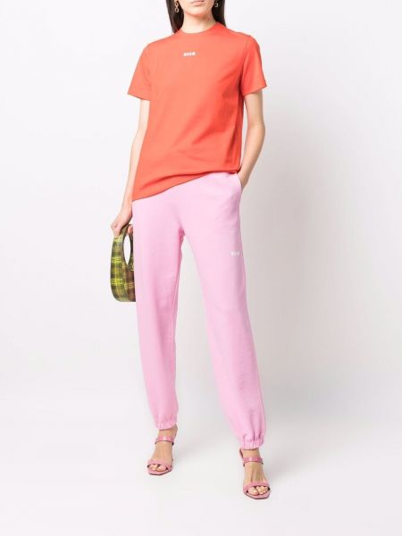 Pantalones de chándal con estampado Msgm rosa