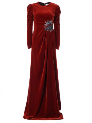 Бархатное вечернее платье Gucci красное