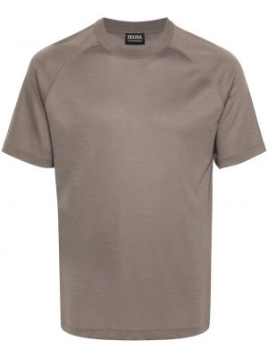 Tricou de lână Zegna maro