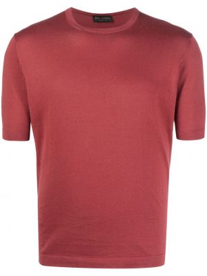 Памучна тениска с кръгло деколте Dell'oglio червено