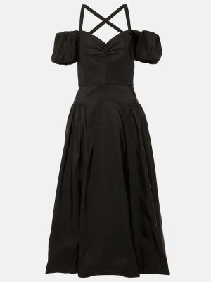 Копринена миди рокля Markarian черно