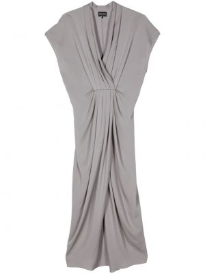 Plisované šaty Giorgio Armani šedé