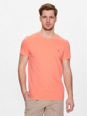 Тениска slim Tommy Hilfiger оранжево