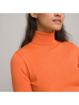 Cárdigan de cuello vuelto de tela jersey La Redoute Collections naranja