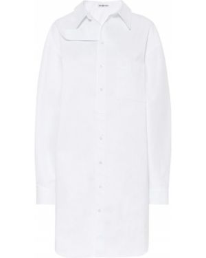 Vestido midi de algodón Balenciaga blanco