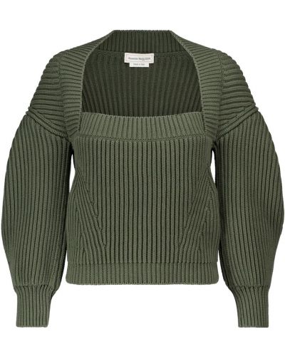 Sweter bawełniany Alexander Mcqueen - zielony