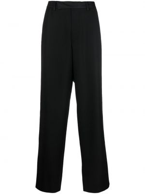 Vlněné rovné kalhoty Prada černé