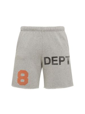 Shorts en coton à imprimé Gallery Dept. gris