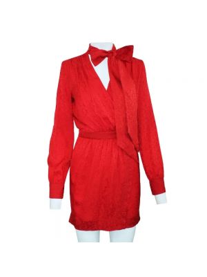 Jedwabna sukienka Saint Laurent Vintage czerwona