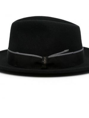 Plstěný vlněný klobouk Borsalino černý