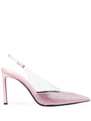 Pantofi cu toc de cristal Sergio Rossi roz