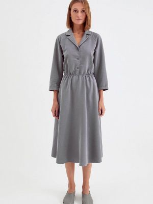 Платье-рубашка Unique Fabric серое