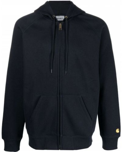 Hoodie med broderi Carhartt Wip blå