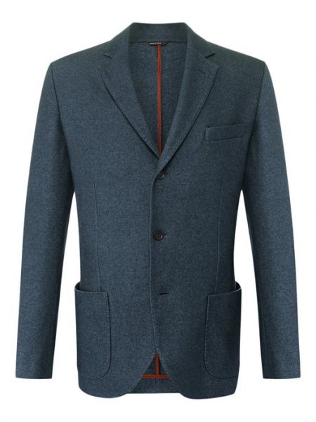 Кашемировый шелковый пиджак Loro Piana синий