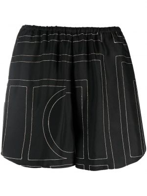 Pantaloni scurți cu imagine cu imprimeu geometric Toteme negru
