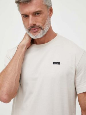Тениска с дълъг ръкав Calvin Klein бежово