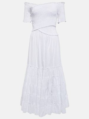Миди рокля Poupette St Barth бяло