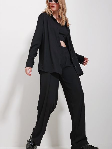 Marškiniai Trend Alaçatı Stili juoda