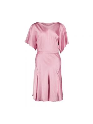 Satin kleid mit drapierungen Victoria Beckham pink