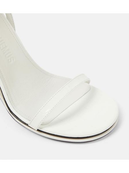 Sandale din piele Jacquemus alb