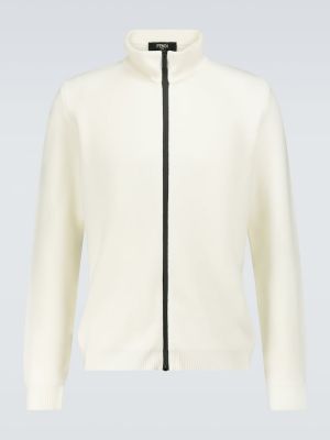 Sweter wełniany Fendi biały