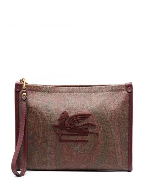 Usnjena pisemska torbica s potiskom s paisley potiskom Etro