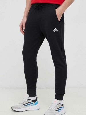 Pantaloni sport din bumbac Adidas negru