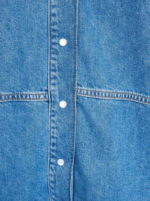 Koszula jeansowa bawełniana Ganni niebieska