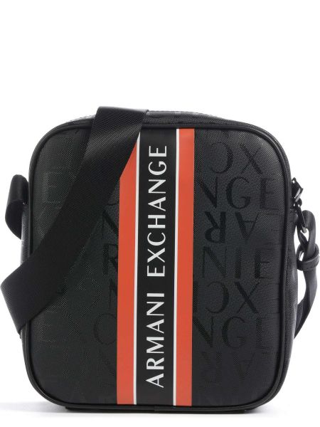Кожаная сумка через плечо из искусственной кожи Armani Exchange черная