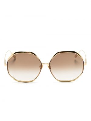 Oversized sluneční brýle Linda Farrow zlaté
