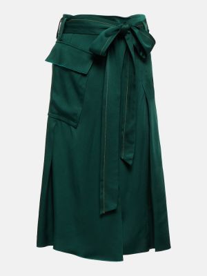 Midi sukňa s vysokým pásom Victoria Beckham zelená