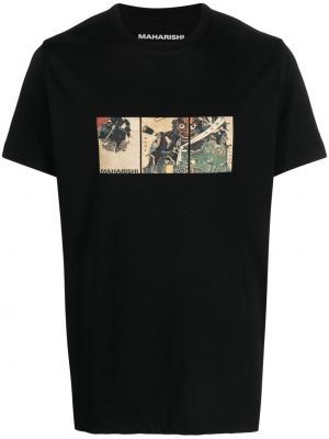 T-shirt aus baumwoll mit print Maharishi schwarz