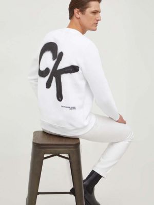 Суитчър с принт Calvin Klein Jeans бяло