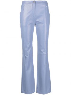 Kožené kalhoty Thierry Mugler Pre-owned - Modrá