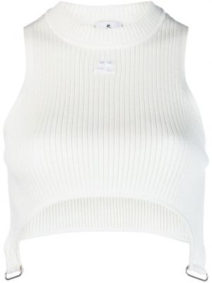 Pull en tricot Courrèges blanc