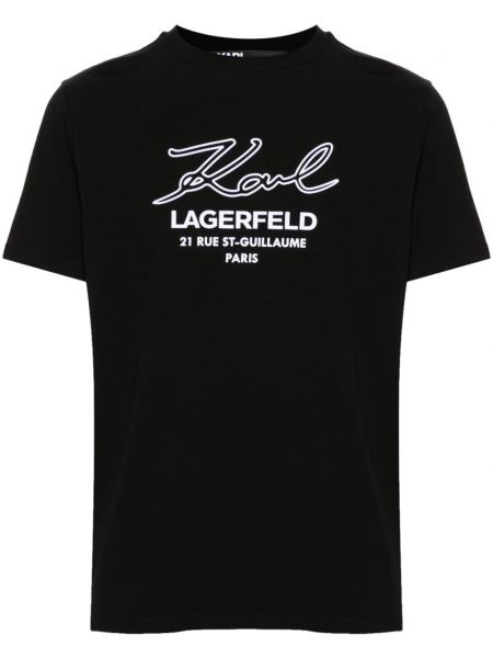 T-shirt en coton avec applique Karl Lagerfeld noir