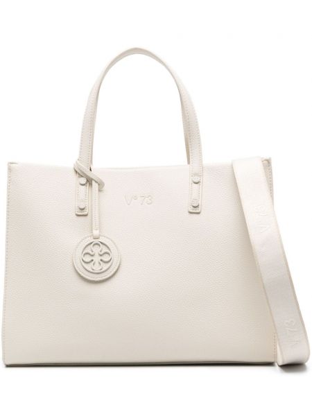 Shopper handtasche V°73 weiß
