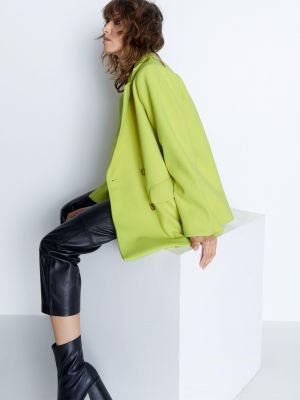 Шерстяной пиджак оверсайз Warehouse зеленый