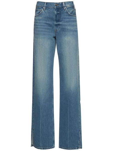 Proste jeansy bawełniane Anine Bing niebieskie