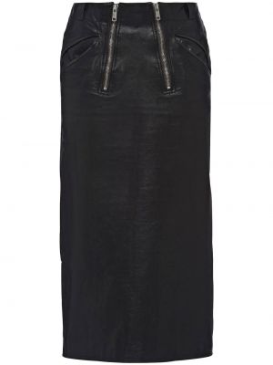 Kožna suknja Prada crna