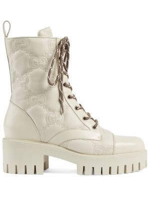 Pikowane ankle boots Gucci beżowe