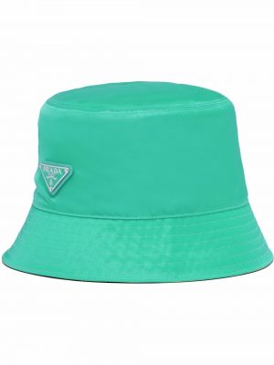 Найлонова шапка Prada зелено