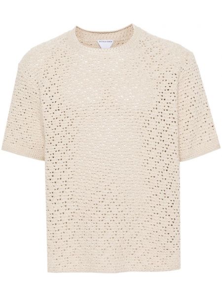 Strick t-shirt Bottega Veneta beige