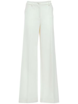 Krepové viskózové kalhoty relaxed fit Dolce & Gabbana bílé