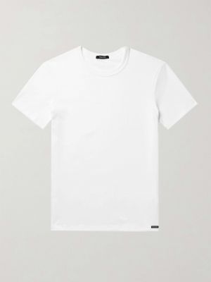 Приталенная футболка из джерси Tom Ford белая