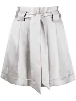 Pliszírozott rövidnadrág Michelle Mason ezüstszínű