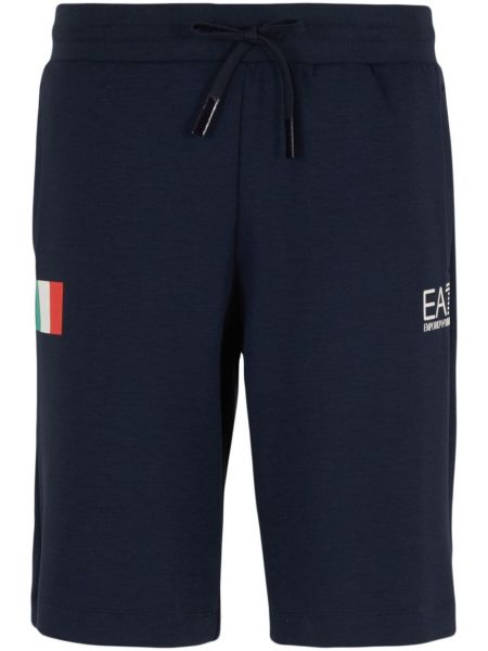 Shorts mit print Ea7 Emporio Armani blau