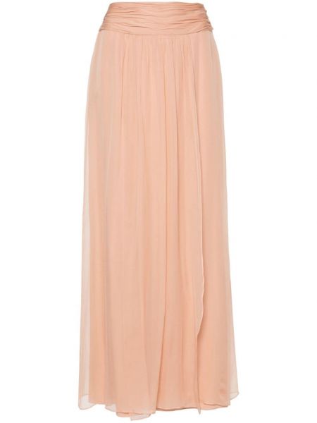 Svilena maksi suknja Alberta Ferretti ružičasta