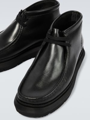 Kožené kotníkové boty Sacai černé